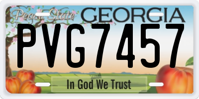 GA license plate PVG7457