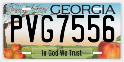 GA license plate PVG7556