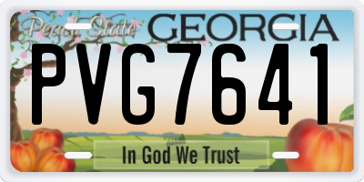 GA license plate PVG7641