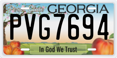GA license plate PVG7694