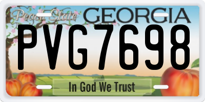 GA license plate PVG7698