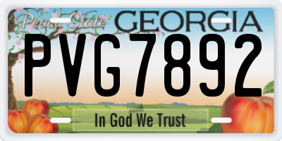 GA license plate PVG7892