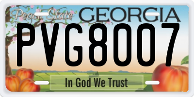 GA license plate PVG8007