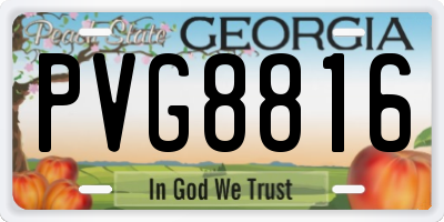 GA license plate PVG8816