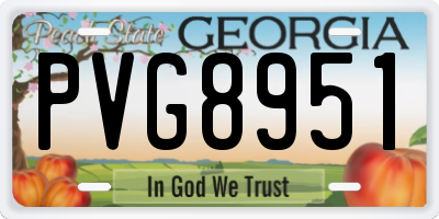 GA license plate PVG8951