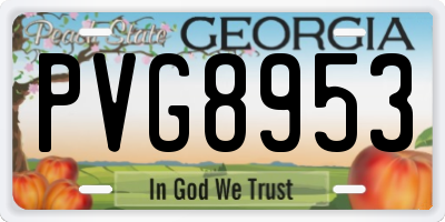 GA license plate PVG8953