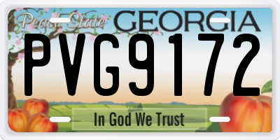 GA license plate PVG9172