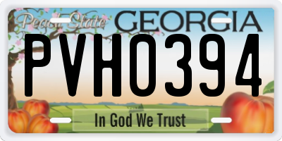 GA license plate PVH0394