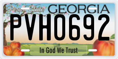 GA license plate PVH0692