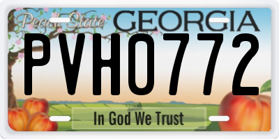 GA license plate PVH0772