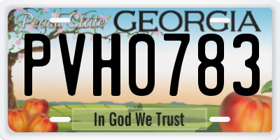 GA license plate PVH0783