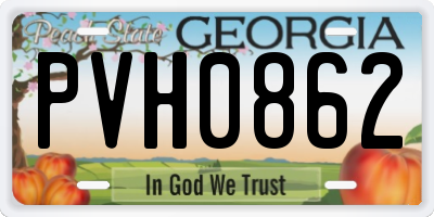 GA license plate PVH0862