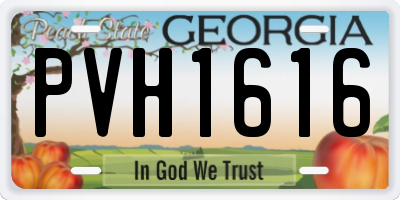GA license plate PVH1616