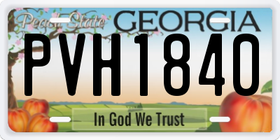 GA license plate PVH1840