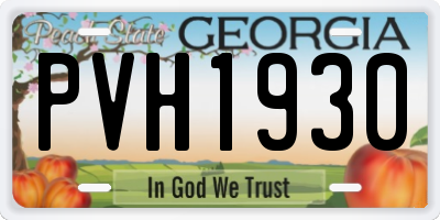 GA license plate PVH1930