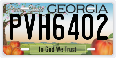GA license plate PVH6402