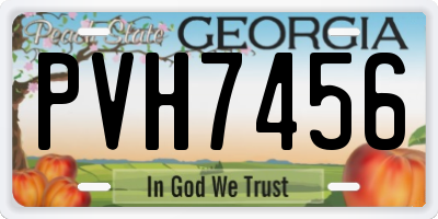 GA license plate PVH7456