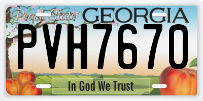 GA license plate PVH7670