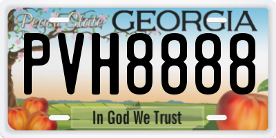 GA license plate PVH8888
