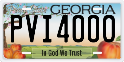 GA license plate PVI4000