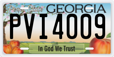 GA license plate PVI4009