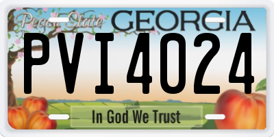 GA license plate PVI4024