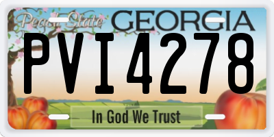 GA license plate PVI4278