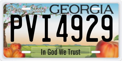 GA license plate PVI4929
