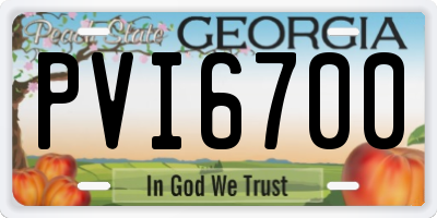 GA license plate PVI6700