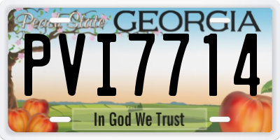 GA license plate PVI7714