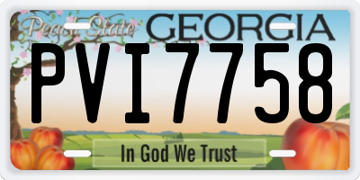 GA license plate PVI7758