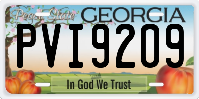 GA license plate PVI9209