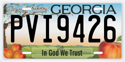 GA license plate PVI9426