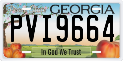 GA license plate PVI9664