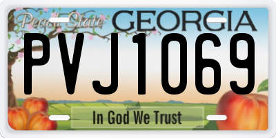 GA license plate PVJ1069