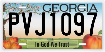 GA license plate PVJ1097