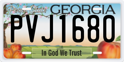 GA license plate PVJ1680