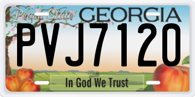 GA license plate PVJ7120