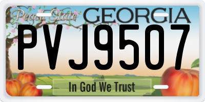 GA license plate PVJ9507