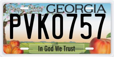 GA license plate PVK0757