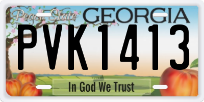 GA license plate PVK1413