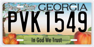 GA license plate PVK1549