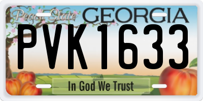 GA license plate PVK1633