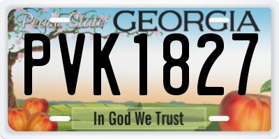 GA license plate PVK1827
