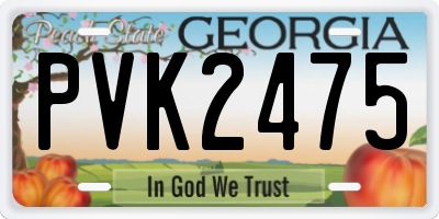 GA license plate PVK2475