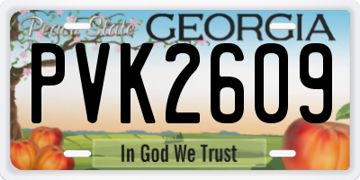 GA license plate PVK2609