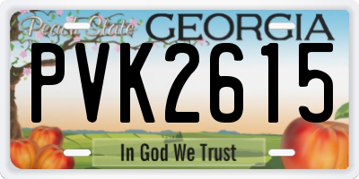 GA license plate PVK2615