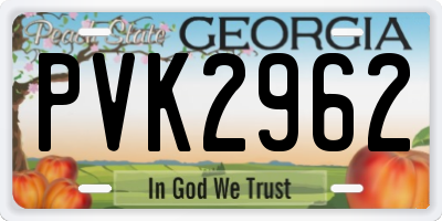 GA license plate PVK2962