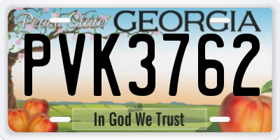 GA license plate PVK3762