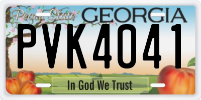 GA license plate PVK4041